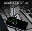Carregador Automotivo Turbo 4 em 1 Com Cabos Retráteis e Projetor