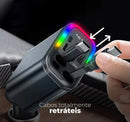 Carregador Automotivo Turbo 4 em 1 Com Cabos Retráteis e Projetor