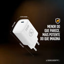 CARREGADOR TURBO TIPO C 65W - 5 ANOS DE GARANTIA - HYBRID - BRANCO - GSHIELD