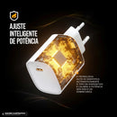 CARREGADOR TURBO TIPO C 65W - 5 ANOS DE GARANTIA - HYBRID - BRANCO - GSHIELD